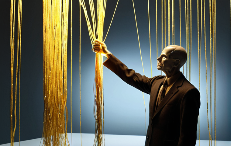 **Prompt for Image 1 (Invisible Incentives):**
A conceptual image of a human figure making a seemingly altruistic choice (e.g., reaching out to help someone or placing a vote), but from their back, numerous faint, glowing golden strings or threads extend, connecting to subtle, abstract symbols of monetary gain, social recognition, or personal advantage in the background. The overall style is surreal and thought-provoking, suggesting hidden motivations, like a puppet master at play with the world as a complex system of incentives. Cinematic lighting, deep focus, symbolic.